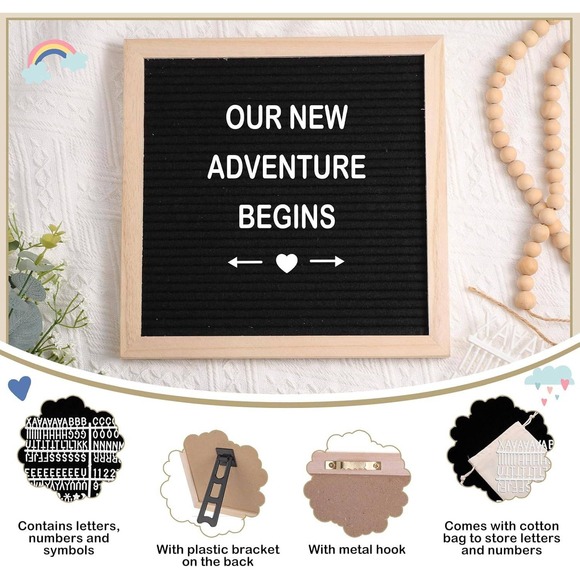 Felt Letter Board Baby Announcement Photo Prop 9pc - Picture 2 of 8